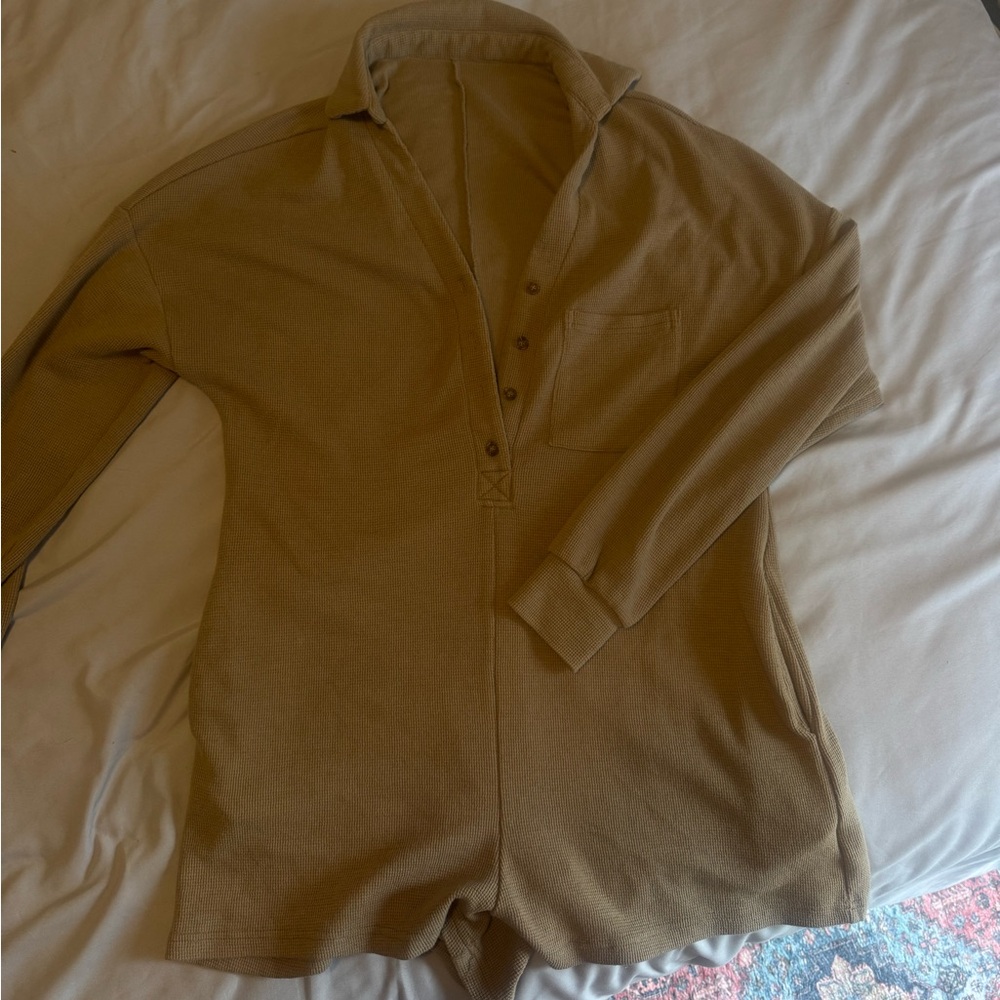 Brown Long Sleeve Romper